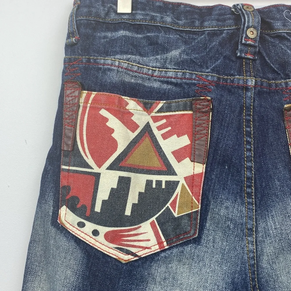 Baggy Akademiks Shorts • Native Warrior denim jorts 90s - 2000s jnco style - Picture 5 of 14